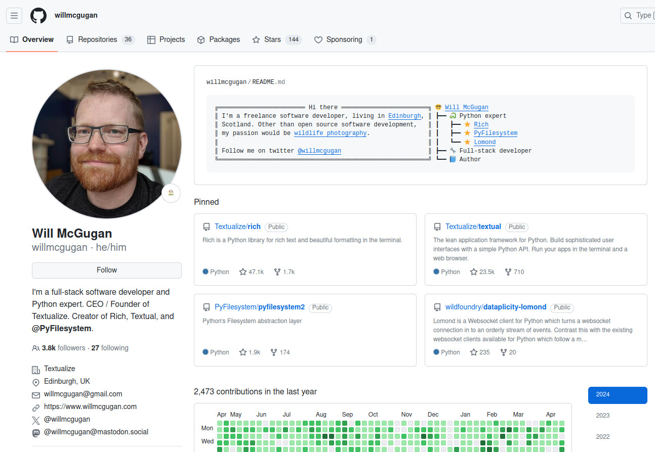 Will McGugan GitHub